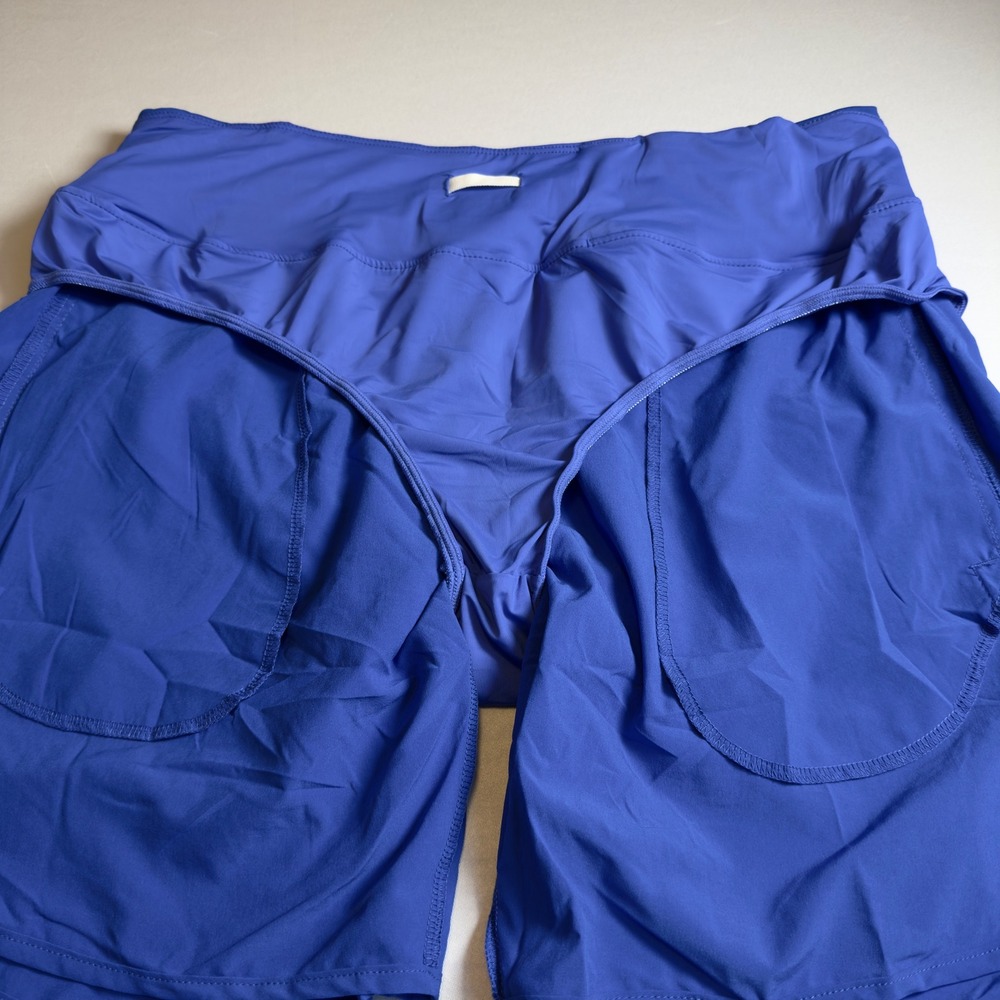 NWT Baleaf Womens XL Royal High Waisted Running Shorts Back Zip Pocket Athletic - Picture 13 of 13